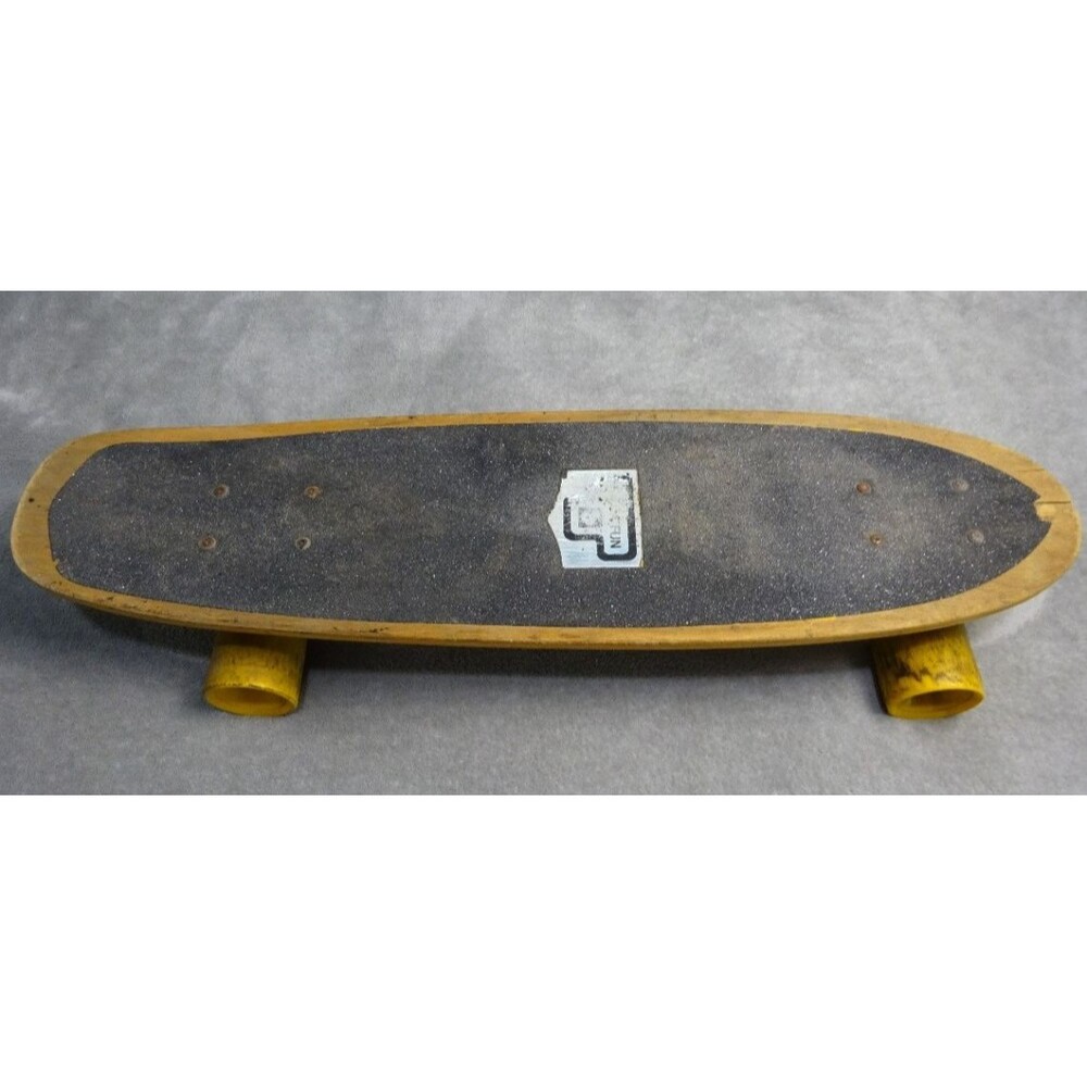 Vintage 1970s Kicktail Skateboard Track Force Trucks Yellow Wheels